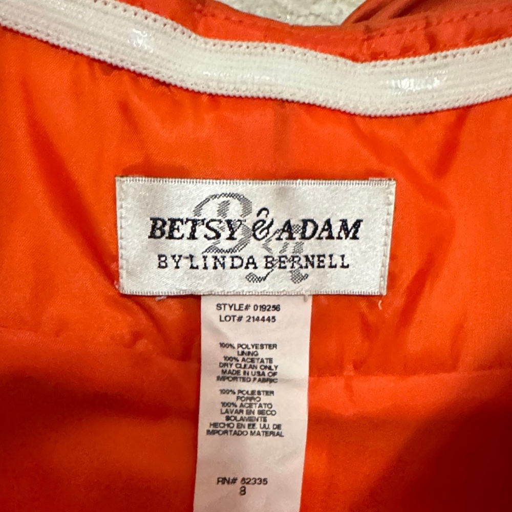 Vintage Betsy & Adam Strapless orange mini bubble Dress YTK / Halloween size 8 - Picture 3 of 8